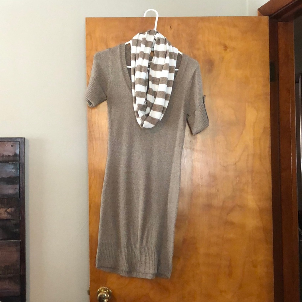 Short sleeve sweater dress